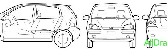 Hyundai Getz (2005) (Хендай Гетз (2005)) - чертежи (рисунки) автомобиля